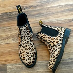 Dr. Martens Leopard Flora Hair On Chelsea Boots